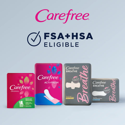 Carefree Panty Liners for Women, Regular, Wrapped, Unscented, 54ct (Pack of 2)