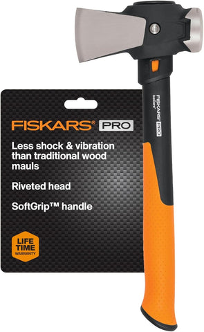 Fiskars Pro IsoCore 2.5 lb Splitting Maul, 14" Wood Splitter Axe