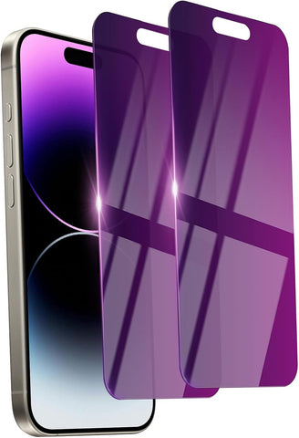 2 Pack Privacy Screen Protector for iPhone 14 Pro Max Tempered Glass 6.7inch Private Saver Anti-Spy Anti-Blue Light Eye Protection Anti-Scratch Full Coverage