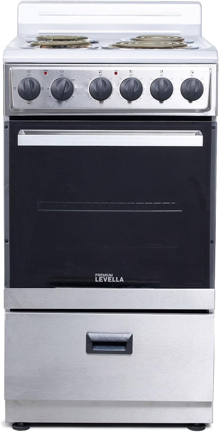 Premium Levella 20" Electric Range with 4 Coil Burners and 2.1 Cu. Ft. Oven Capacity in Stainless