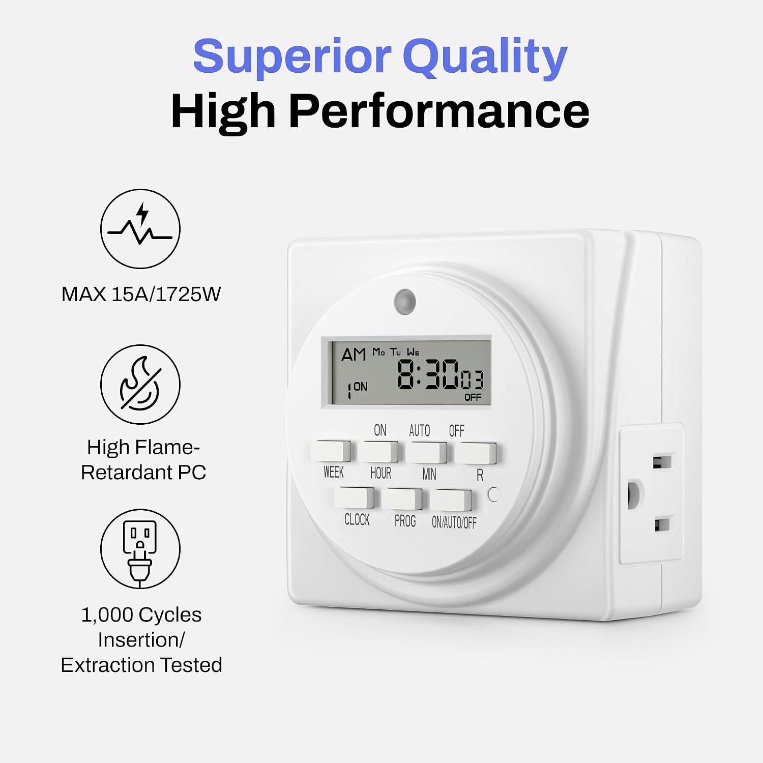 BN-LINK Indoor 7-Day Programmable Digital Timer Outlet, 2 Outlets, 2 Pack