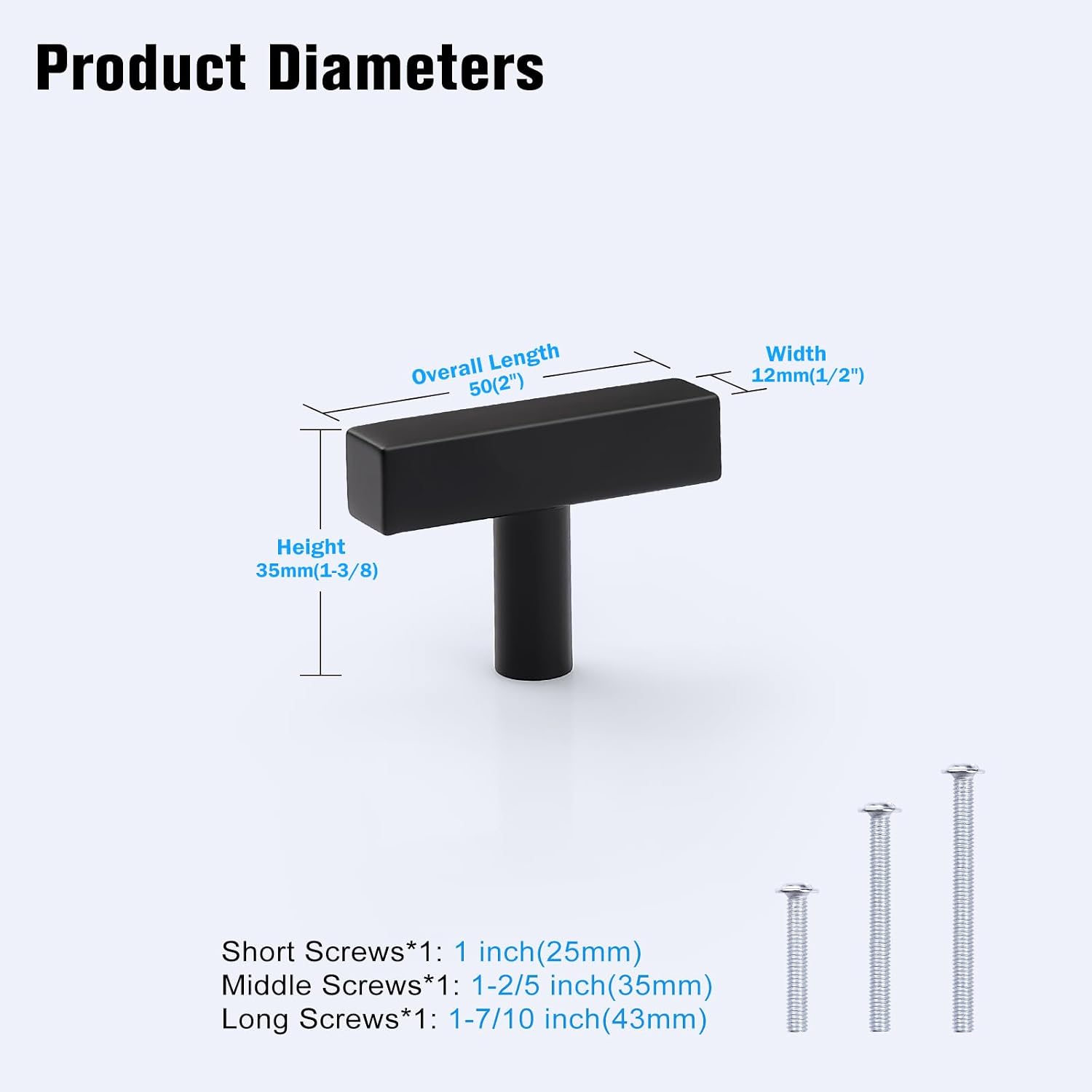 KNOBWELL 30 Pack Single Hole Black Drawer Knobs 2 inch, Black Cabinet Knobs Dresser Drawer Knobs Cupboard Pulls for Kitchen Bathroom Bedroom