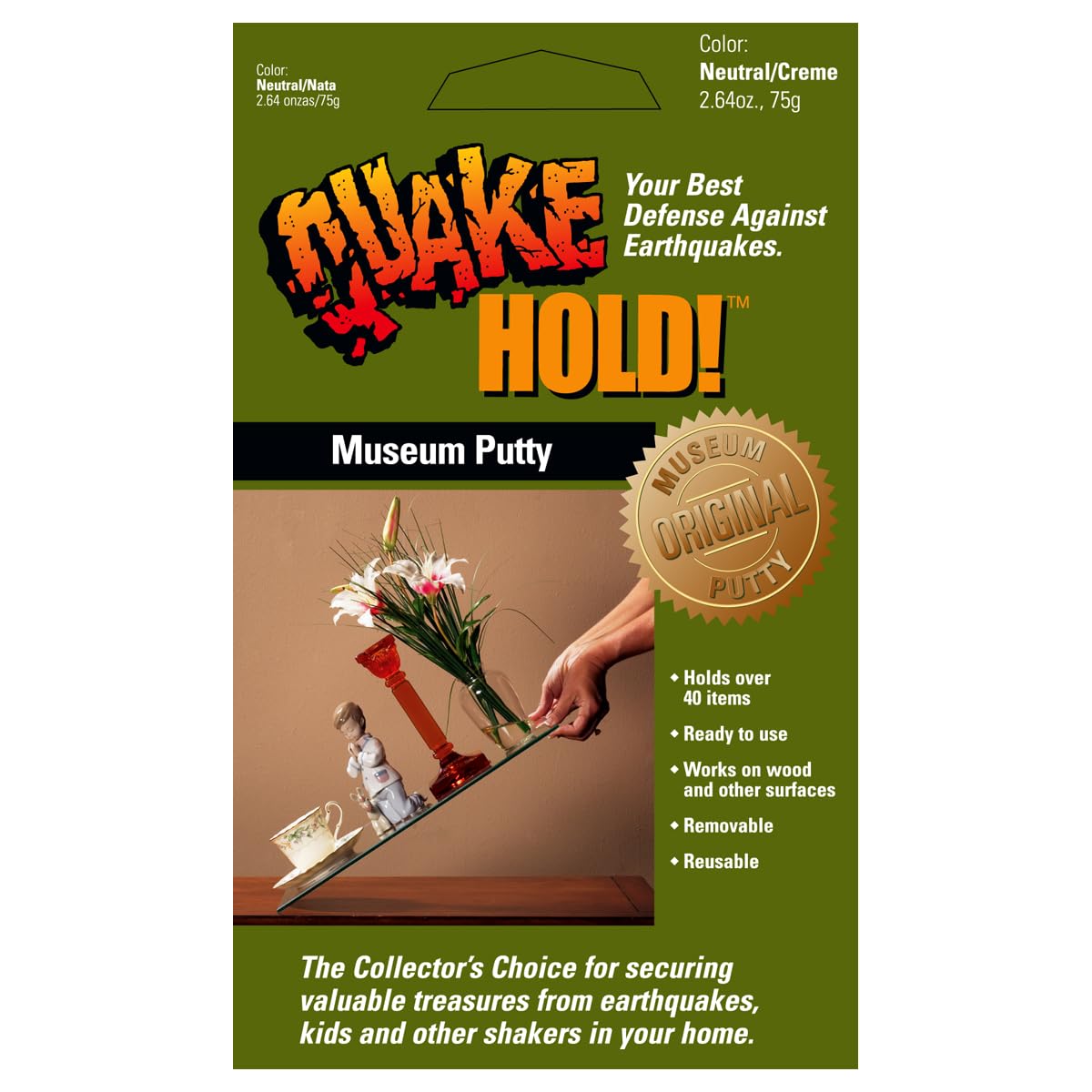 QuakeHold! 88111 Museum Putty 2.64 oz, Neutral Adhesive