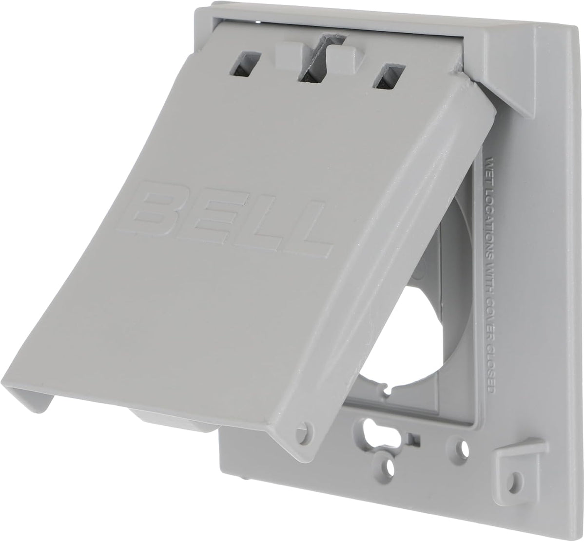 2-Gang Flip Weatherproof Cover, Vertical/Horizontal, 1-Device, 3-in-1, 2.25 in. diameter, Gray