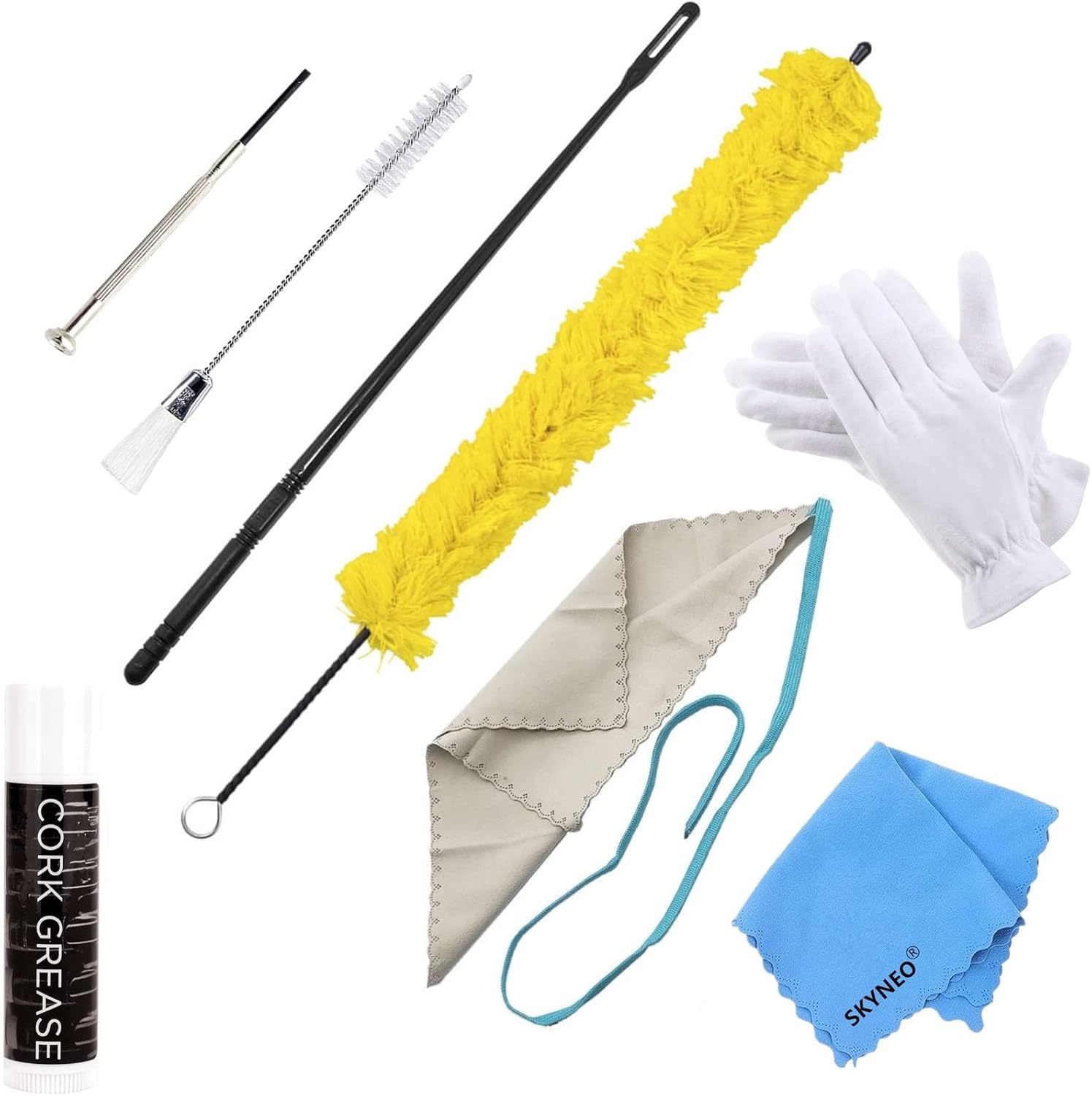 8 Pieces Yellow Flute Cleaning Kit, Flute Swab