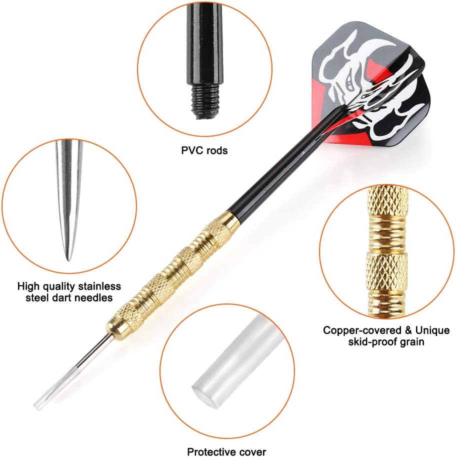 Accmor Metal Tip Darts, Steel Tip Darts, 14 Grams Professional Metal Darts, Darts Metal Tip Set, Metal Darts for Dartboard