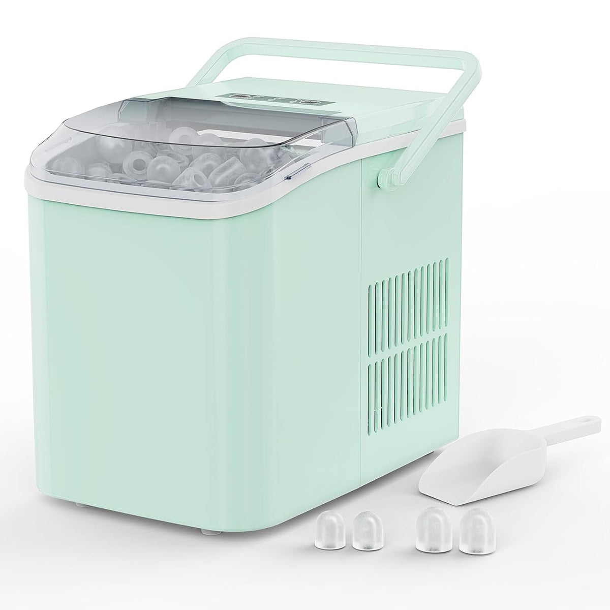 NEWBULIG Ice Makers Countertop with Handle, Portable Ice Machine