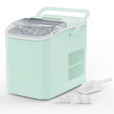 NEWBULIG Ice Makers Countertop with Handle, Portable Ice Machine