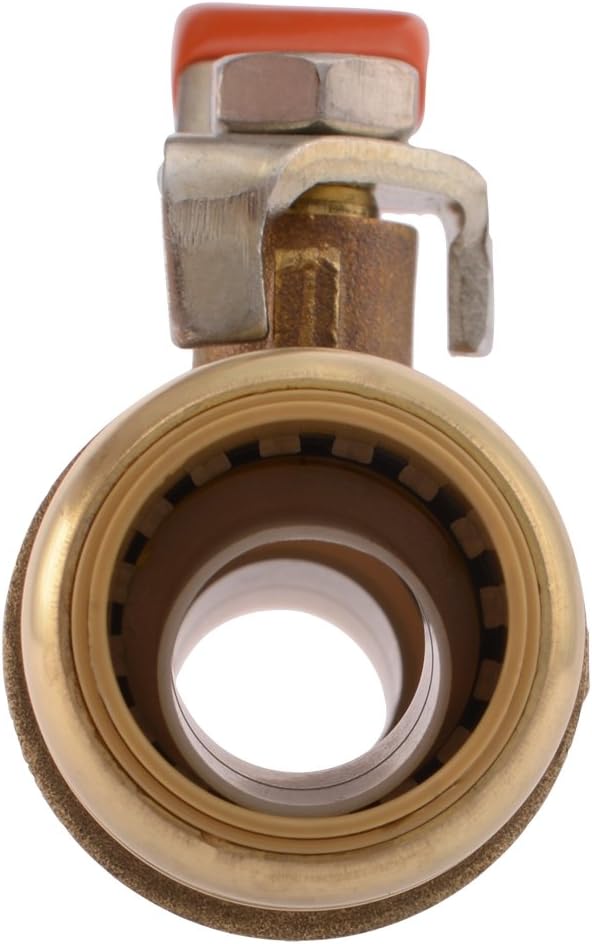 SharkBite 3/4 Inch Ball Valve, Push to Connect Brass Plumbing Fitting, Water Shut Off, PEX Pipe, Copper, CPVC, PE-RT and HDPE Pipe, 22185-0000LFA