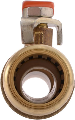 SharkBite 3/4 Inch Ball Valve, Push to Connect Brass Plumbing Fitting, Water Shut Off, PEX Pipe, Copper, CPVC, PE-RT and HDPE Pipe, 22185-0000LFA