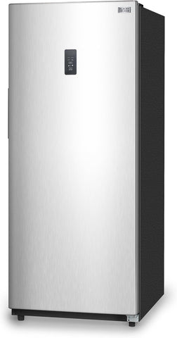 BLACK+DECKER 14 Cu. Ft. Convertible Freezer Refrigerator, Upright Freezer with Glass Shelves, ENERGY STAR rated, Frost Free, BUC1400XS, Stainless Look