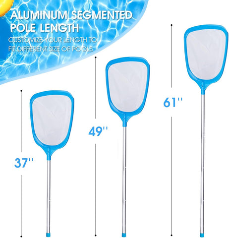 TidyMister Pool Skimmer Hot Tub Skimmer Spa Net with 4ft Aluminum Pole Ultra Fine Mesh Pool Net Accessories Leaf Skimmer for Small Pools Fine Debris