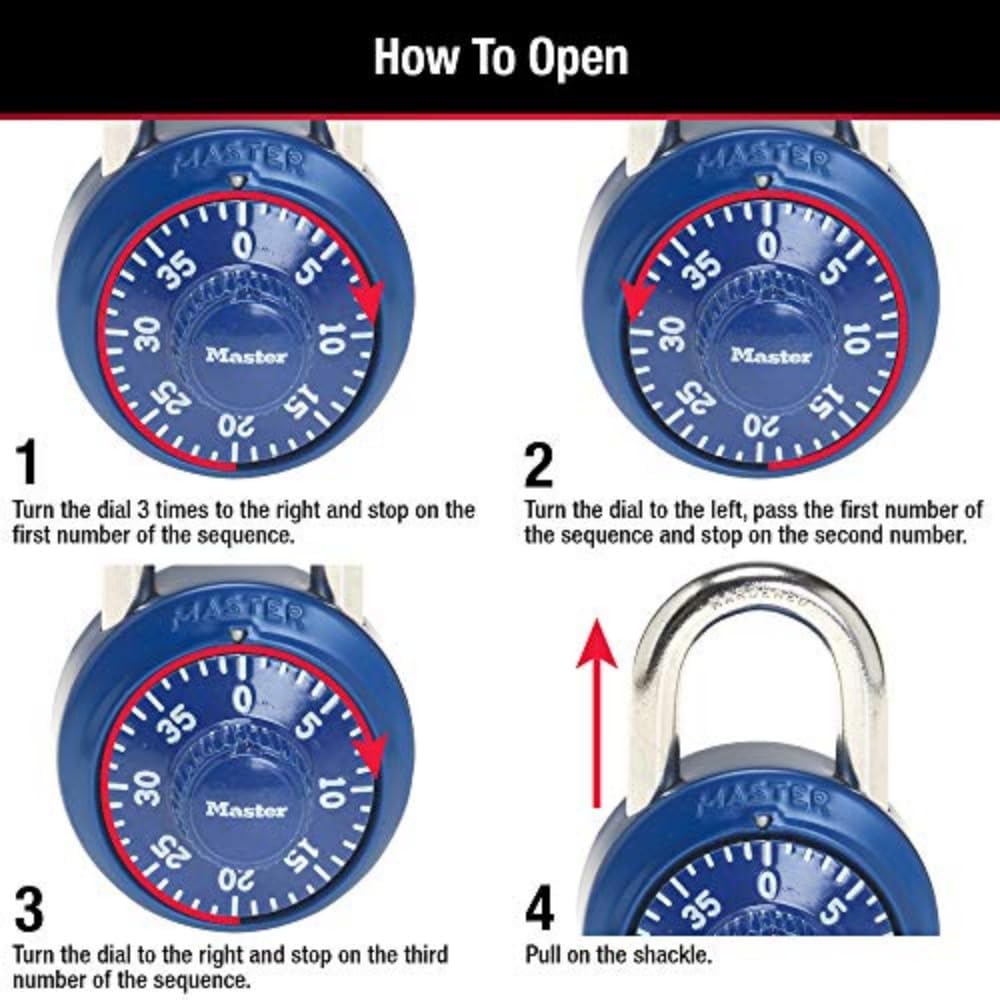 Master Lock Combination Padlock, Locker Lock, for Gym and School 1530DCM