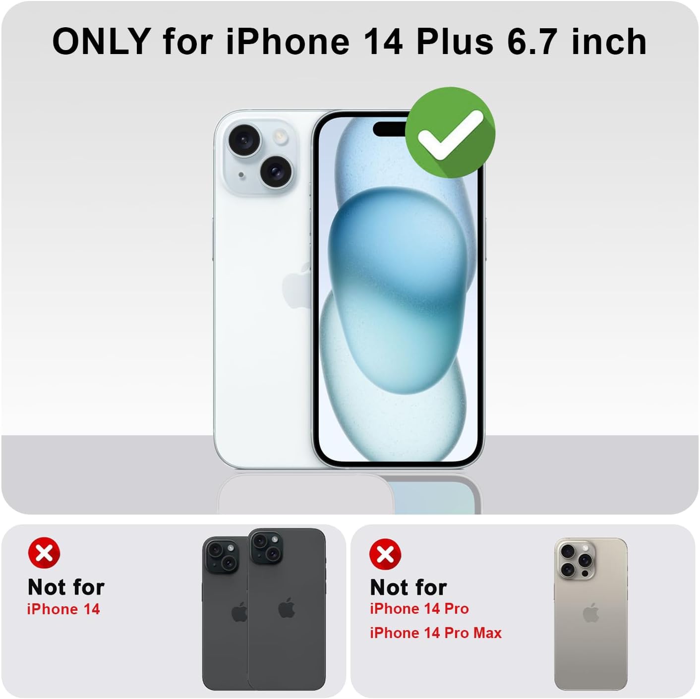 Yeddabox for iPhone 14 Plus Case Cute Polka Dot Phone Case Soft TPU Slim Shockproof Phone Cover for Women Girls, Black