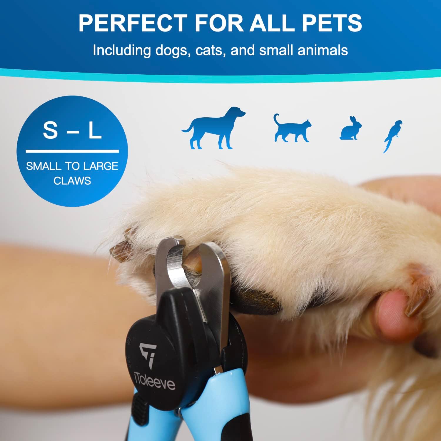 iToleeve LED Dog Nail Clipper with Light, Illuminates Nails Helps See Quick