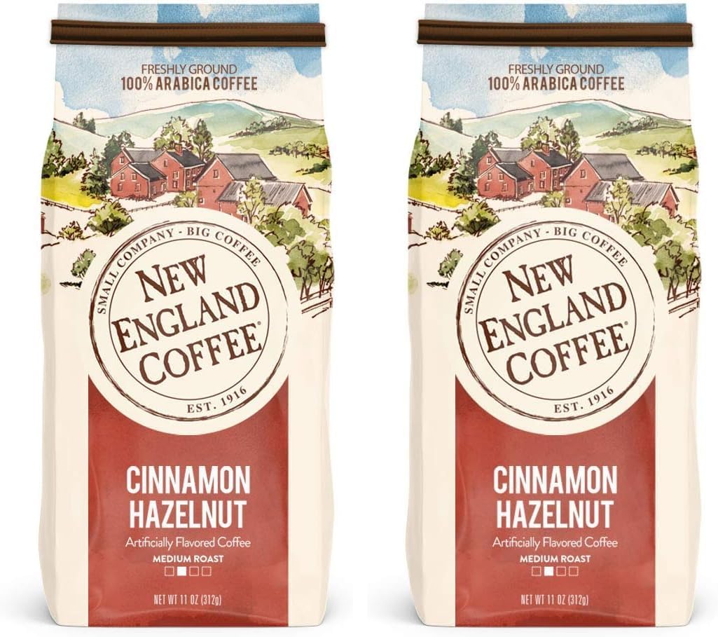 New England Coffee Hazelnut Crème Ground Coffee 11oz (Pack of 6)