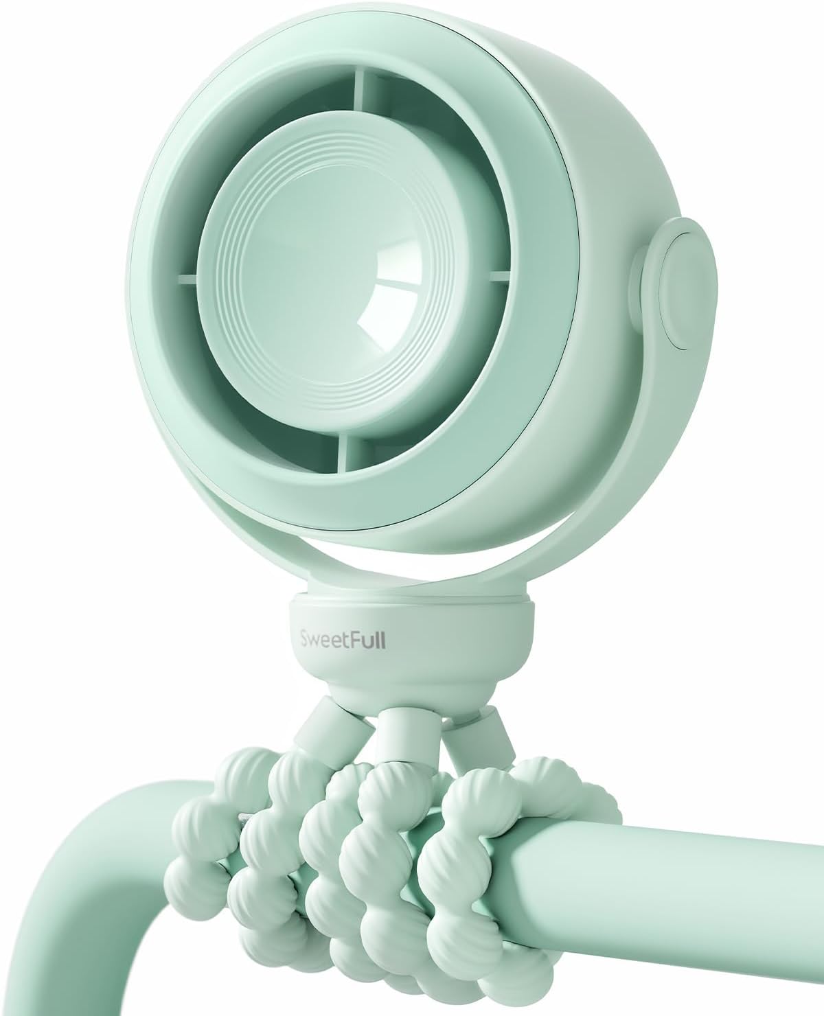 SWEETFULL Portable Stroller Fan, Pinch-Proof Baby Fan - Green