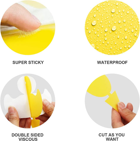 Gideal 24-Pack Dual-Sided Yellow Sticky Traps for Indoor/Outdoor Use, Gnat Trap for Flying Plant Insect Such as Fungus Gnats, Whiteflies, Aphids, Fruit Fly, Leafminers, etc - Cute Shapes