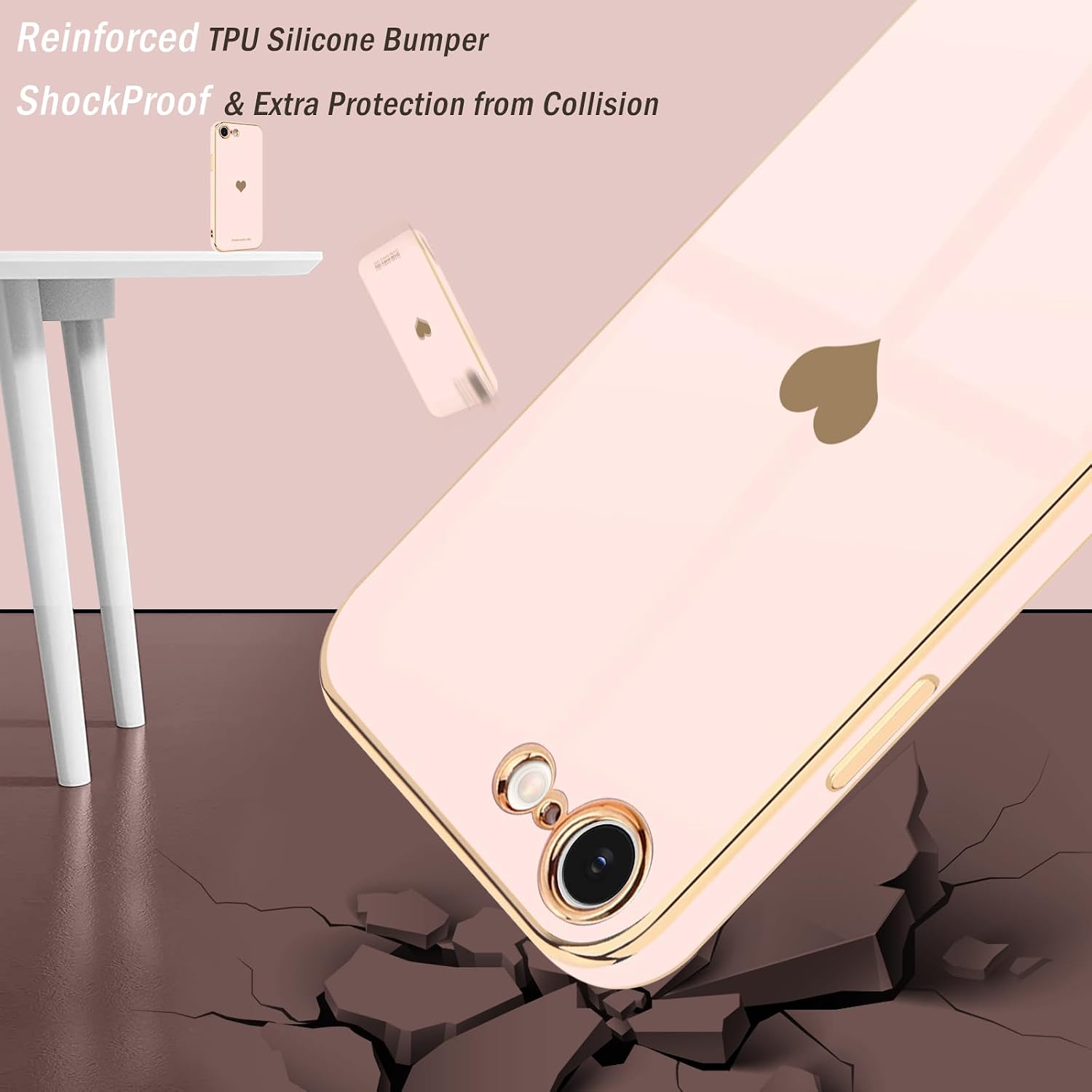Teageo for iPhone 16e Case/for iPhone 17e Case for Girl Women, Light Pink
