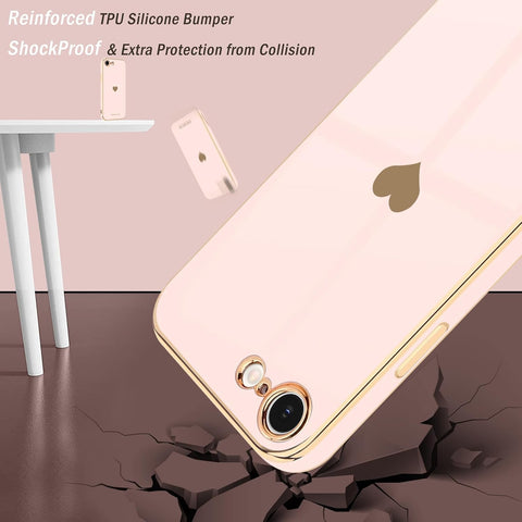 Teageo for iPhone 16e Case/for iPhone 17e Case for Girl Women, Light Pink