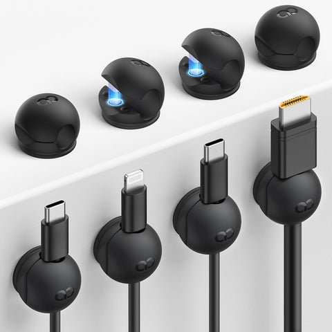 Lamicall 8 Pack Magnetic Cord Organizer, Mini-Soft Silicone Clips