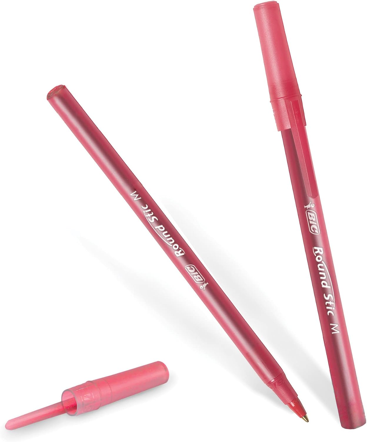 BIC Round Stic Xtra Life Red Ballpoint Pens, Medium Point, 1.0mm, 10-Count