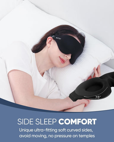 MZOO Luxury Sleep Mask for Women Men Patented Light Blocking Design