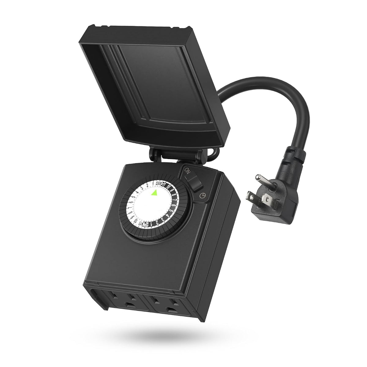 BN-LINK Outdoor 24-Hour Mechanical Timer Outlet, 2 Grounded Outlets