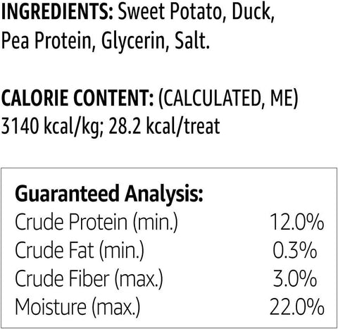 Amazon Brand - Solimo Sweet Potato & Duck Jerky Dog Treats, 2 pounds (Pack of 2)