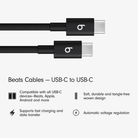 Beats Solo Buds - Wireless Bluetooth Earbuds with USB-C Charging Cables (1.5) - Matte Black