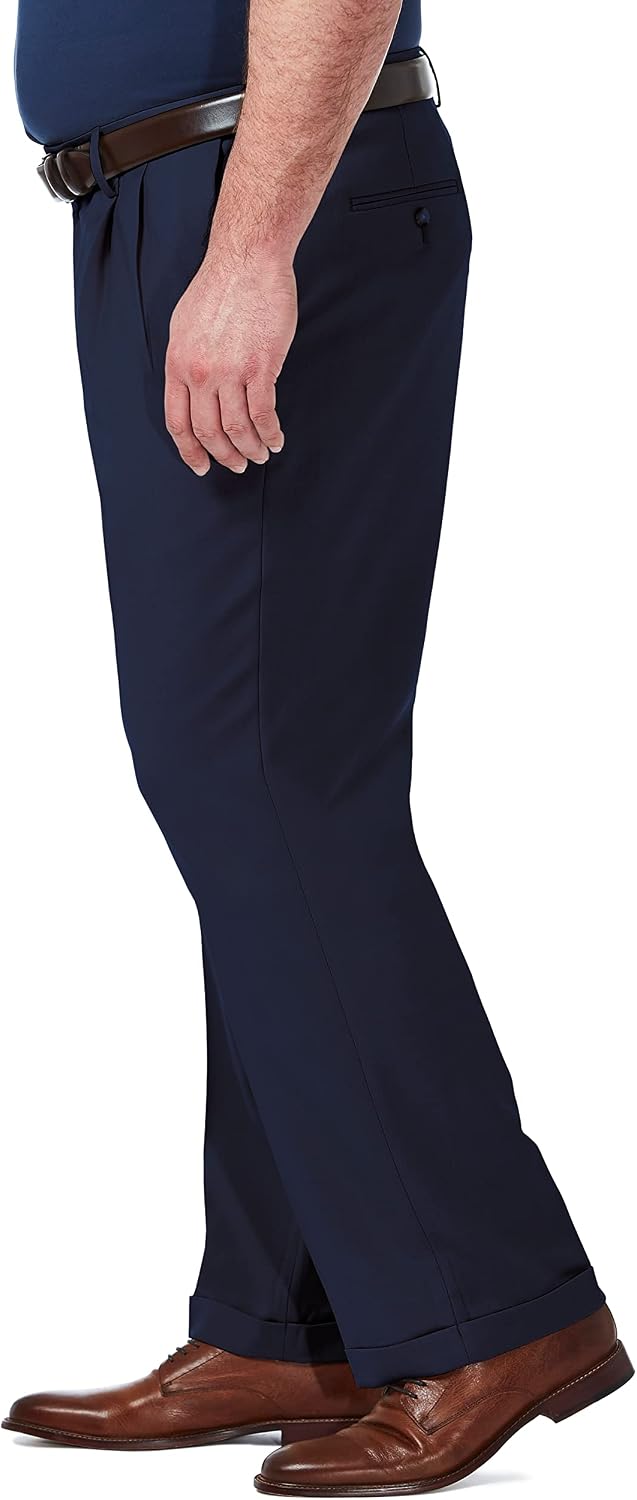 Haggar Men's Big & Tall Classic Fit Pleated Premium Comfort Dress Pant