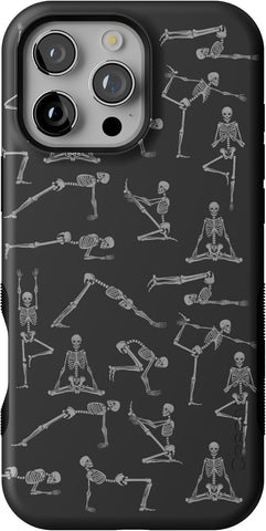 Casely iPhone 16 Pro Max Case | Corpse Pose | Skeleton Yoga | Bold Protective Design | Compatible with MagSafe