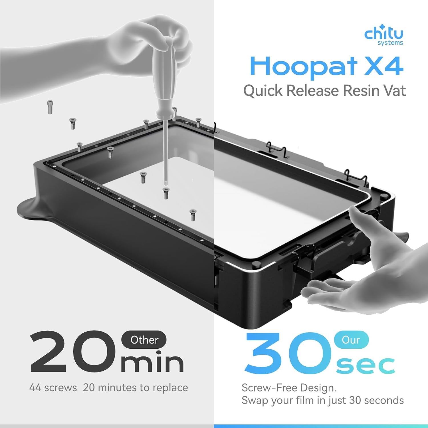 Chitu Systems Hoopat X4 Quick Release Resin Vat for Saturn 4/Saturn 4 Ultra