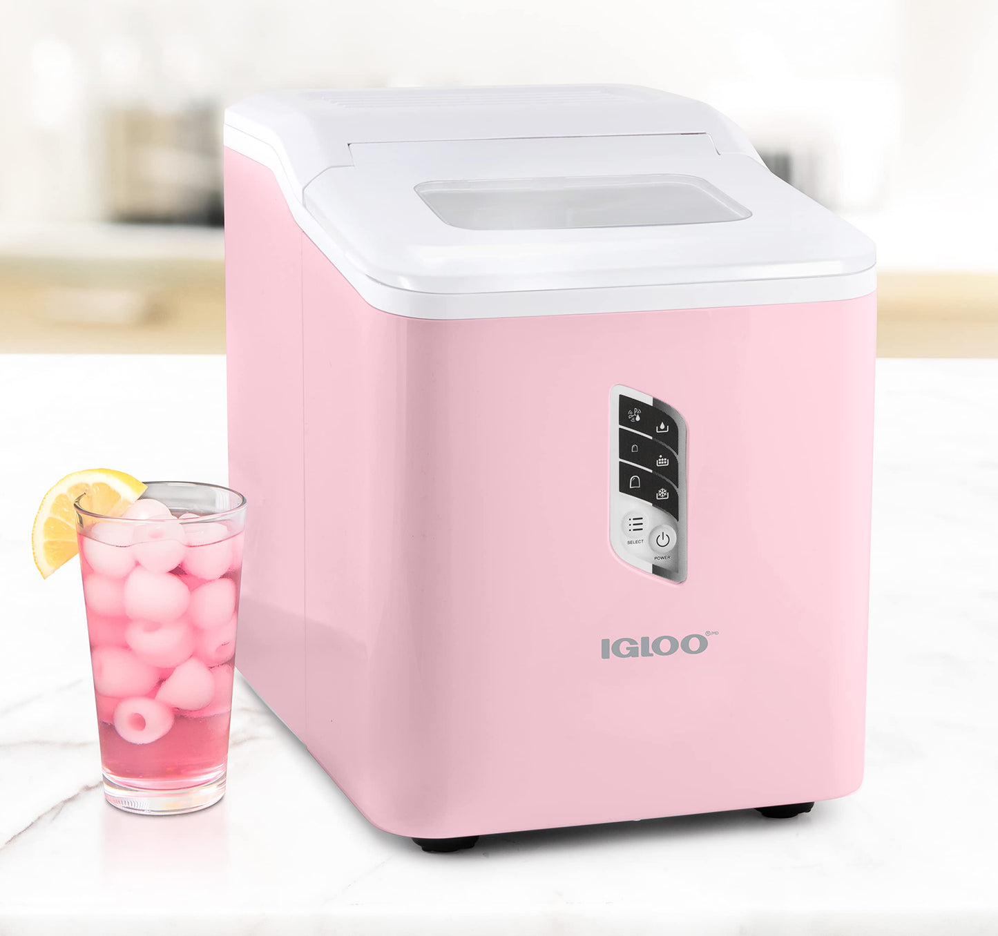 Igloo Automatic Ice Maker, Self- Cleaning, Countertop Size, 26 Pounds in 24 Hours, 9 Large or Small Ice Cubes in 7 Minutes, LED Control Panel, Scoop Included, Perfect for Water Bottles, Mixed Drinks