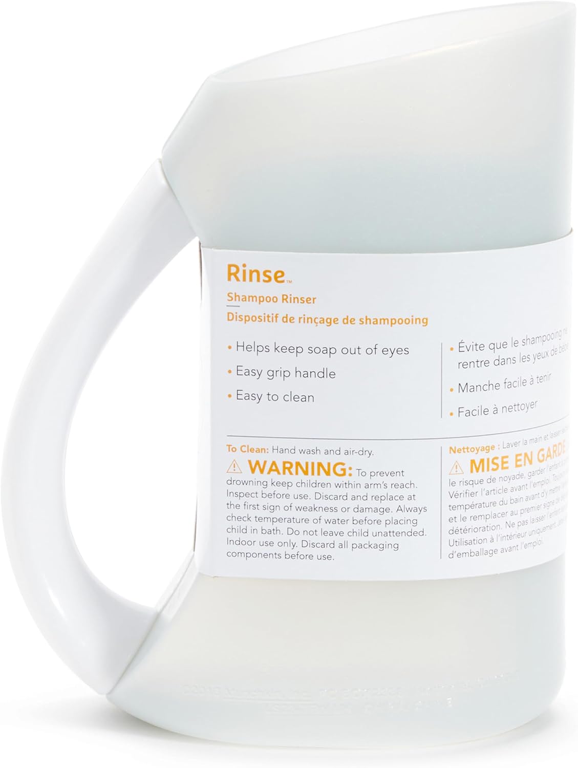 Munchkin® Rinse™ Shampoo Bath Rinser Cup, Ultra Soft and Flexible Rim, Babies, Toddlers and Kids, Grey