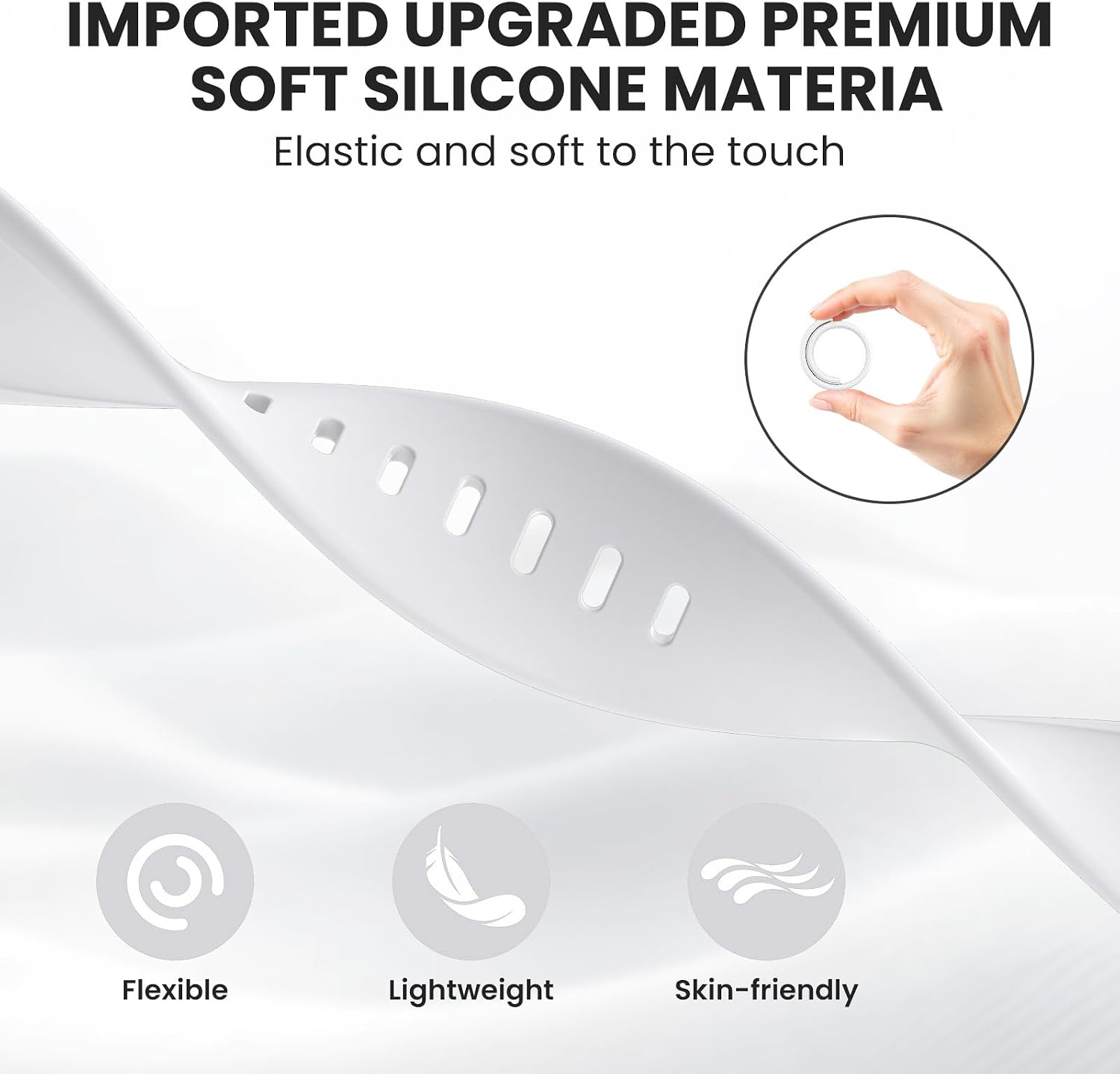 Sport Band Compatible with Apple Watch Bands 40mm 38mm 41mm 42mm 44mm 45mm 49mm for Women Men,Soft Silicone Waterproof Replacement Strap for Apple Watch Series 11 10 9 8 7 6 5 4 Ultra 3 2 1 SE