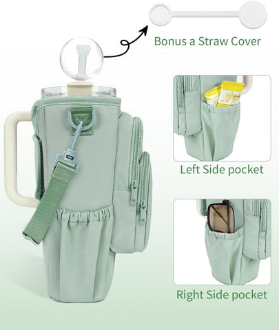 sportsnew 30/40oz Crossbody Water Bottle Holder Anti-Tip Tumbler Carrier