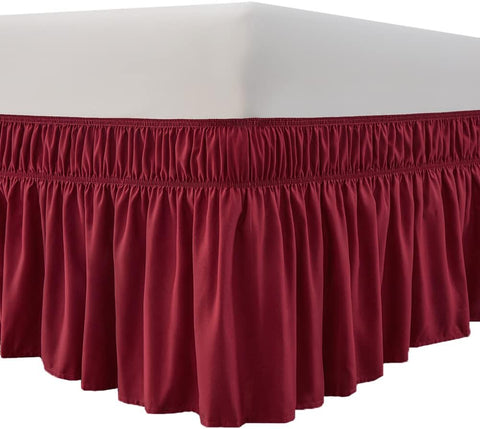 MEILA Wrap Around Bed Skirt for Queen & King Beds, 16" Drop, Dark Grey