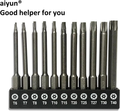 aiyun 11Piece Star Screwdriver Bit Set Shark Vacuum Security (75mm Length)