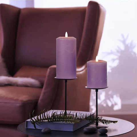 ANGELLOONG Purple Flameless Candles for Halloween Decoration Lavender Decor