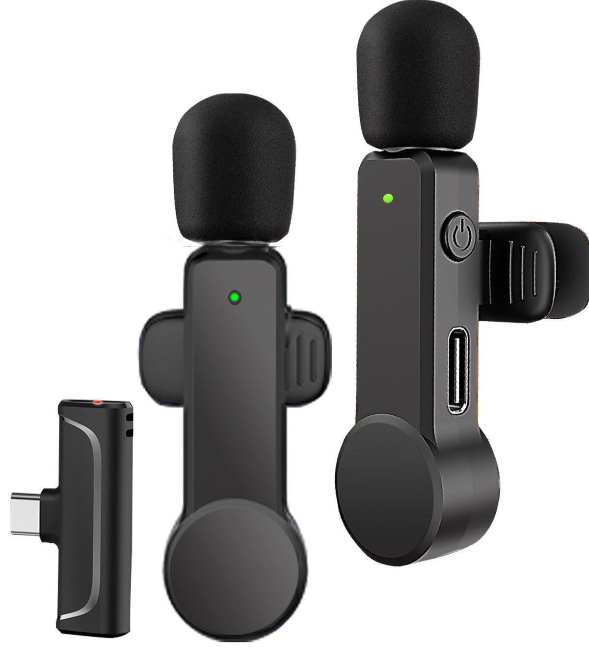 NPTCL 2 Pack Lavalier Microphone USB C Wireless Lav Mic for Android Phone Noise Canceling Mini Lapel Mic Type C for iPhone 15/16 (USB-C) Video Recording Vlog