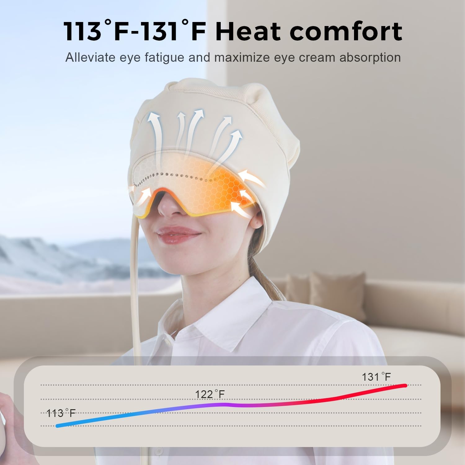 FSA Eligible HSA Approved Head Massager for Headaches, Eye Massager with Heat, 2200 mAh Electric Rechargeable Head Tool for Stress Relief, Migraine Relief Massager for Forehead, 6 Zone Kneading