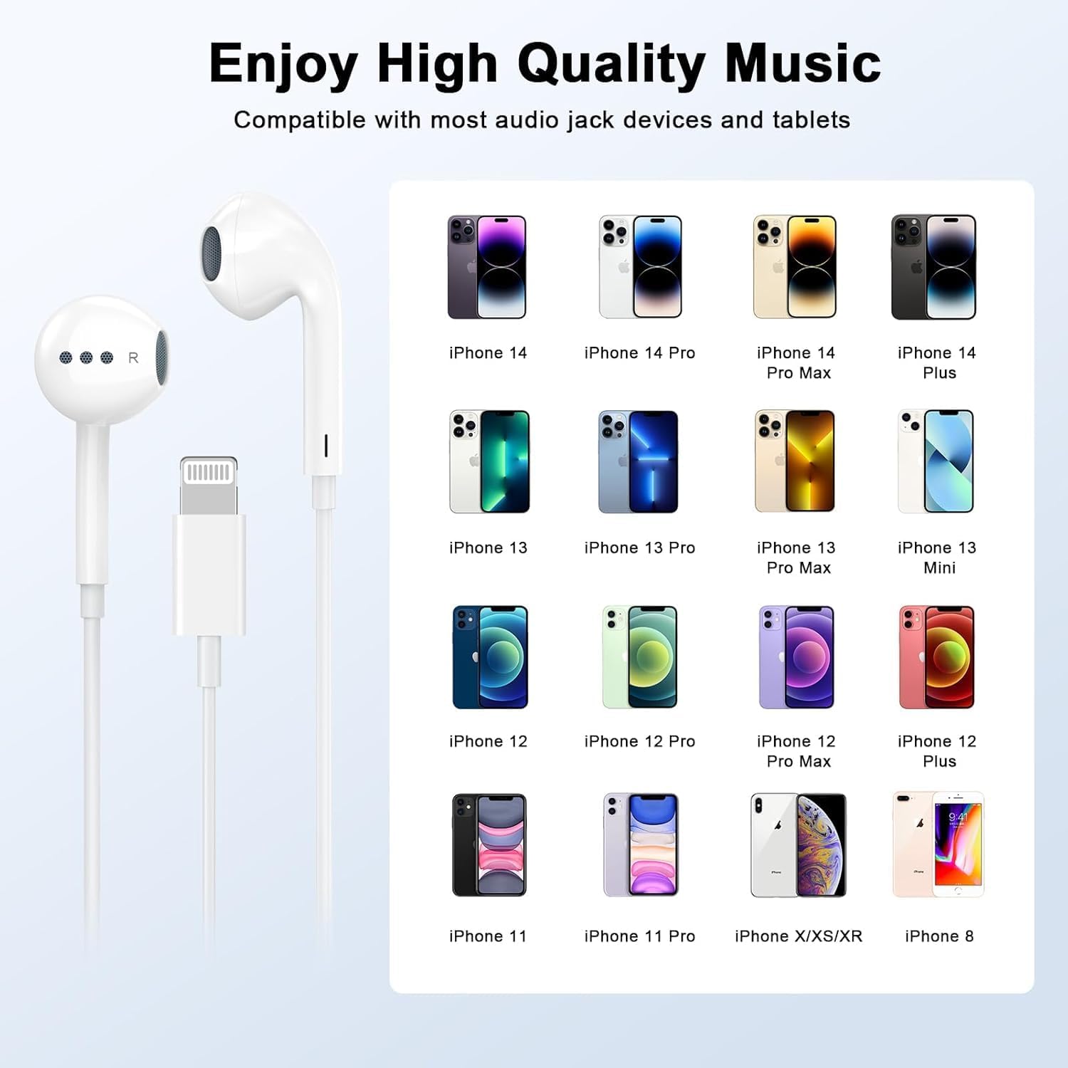 GAXIWILO 2 Packs for iPhone Headphones Wired Earbuds | Earphones with Built-in Microphone & Volume Control HiFi Stereo Nosie Reduction Compatible for 14 13 12 11 Pro Max