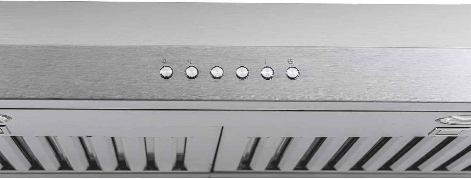 PROLINE 36-Inch Under Cabinet Range Hood, Ducted, 600 CFM, Stainless Steel, LED Lights, ULTRA-QUIET Blower Motor, 4 Speed, 3-Year Warranty, PLJW 185.36