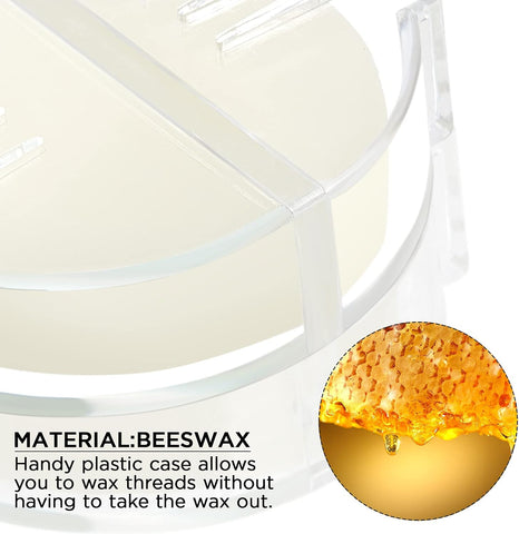 Maitys 2 Pcs Thread Wax Beeswax for Hand Sewing,Colorless, Clear Case