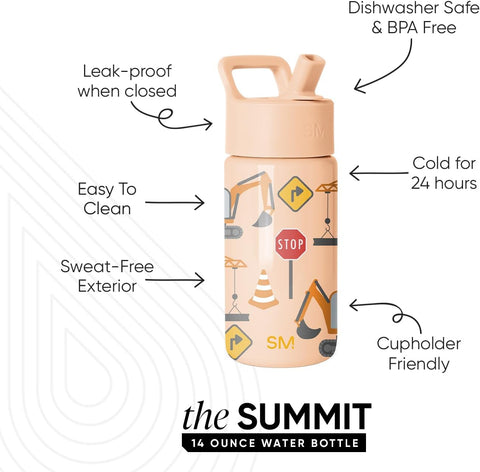 Simple Modern Kids Water Bottle & Toddler Cup | 14oz | Construction