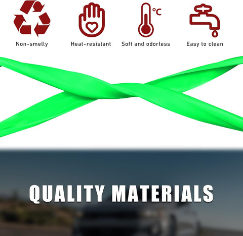 Ohleats Car Rear View Mirror Protector Frame, Edge Cover Trim, Green-1PCS