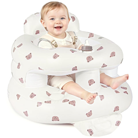 Upgraded Inflatable Baby Seat, Sit Me Up Floor Seat for Baby Chair, Bear