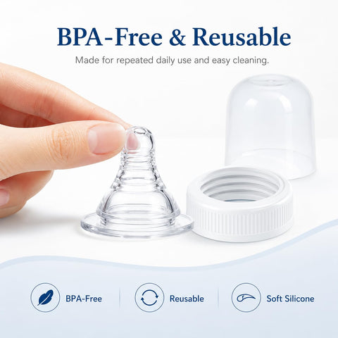 Ready-to-Use Nipples for Similac,Reusable Slow Flow Nipple Set, Compatible with Similac 360 Total Care & Enfamil Ready-to-Feed Bottles,6 Pack