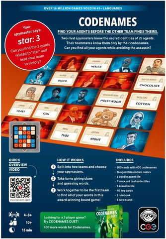 CGE Codenames Board Game (2nd Edition)